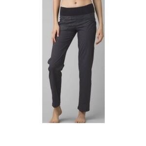 NWOT PRANA GRAY PULL ON PANTS WITH POCKETS AND BLACK WAIST BAND!